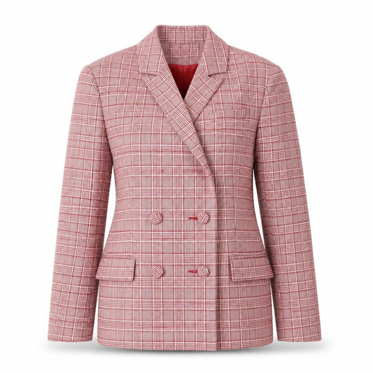 ASOS Women’s Red Plaid Double-Breasted Jacket UK 12