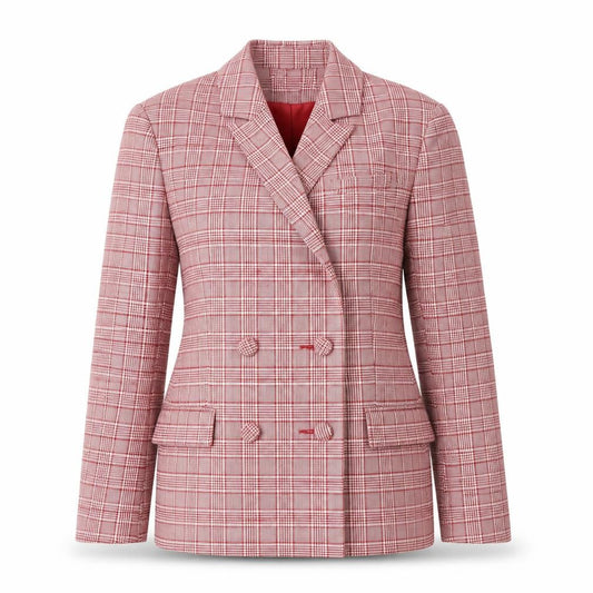 ASOS Women’s Red Plaid Double-Breasted Jacket UK 12
