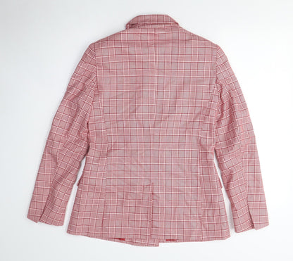 Back view of ASOS Women’s Red Plaid Double-Breasted Jacket UK 12