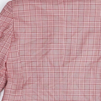 Brand and care label for ASOS Women’s Red Plaid Double-Breasted Jacket UK 12