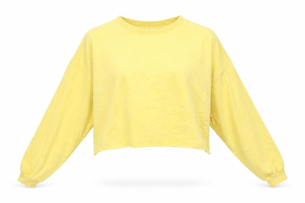 Pull&Bear Womens Yellow Cotton Pullover Sweatshirt Size M Pullover