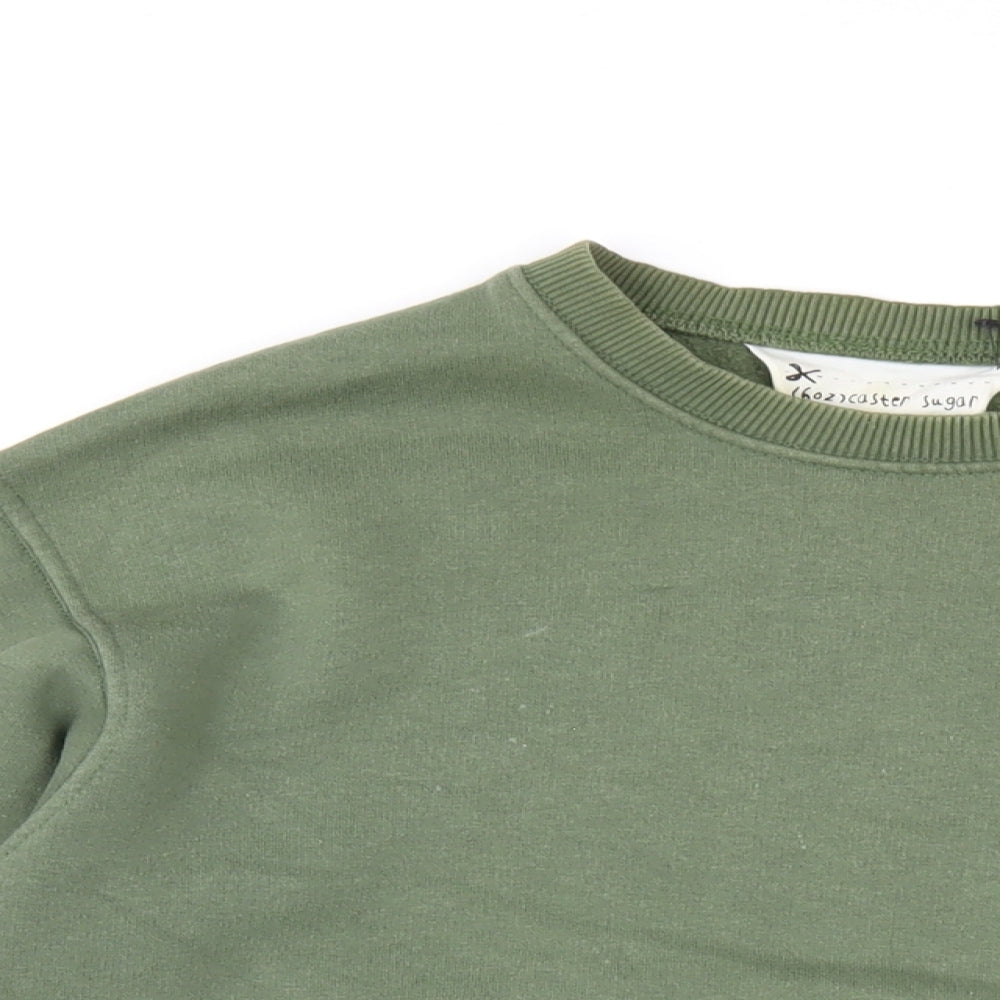 Topshop Womens Green Cotton Pullover Sweatshirt Size S Pullover