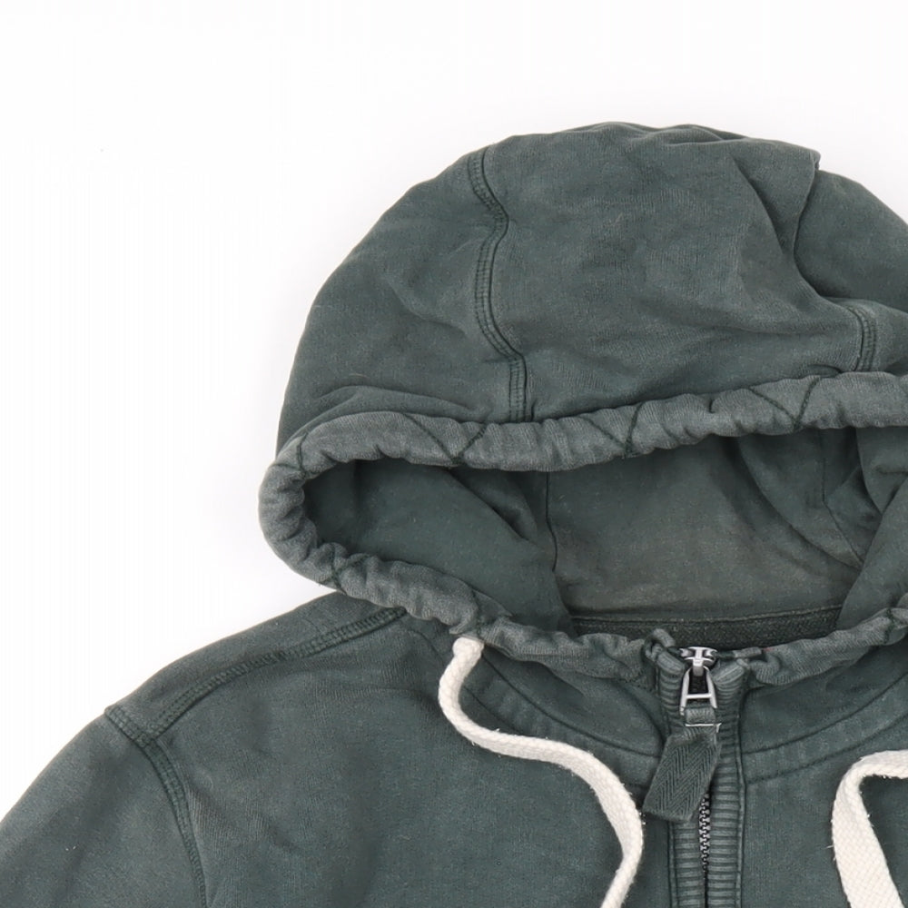 Lazy Jacks Mens Green Cotton Full Zip Hoodie Size S