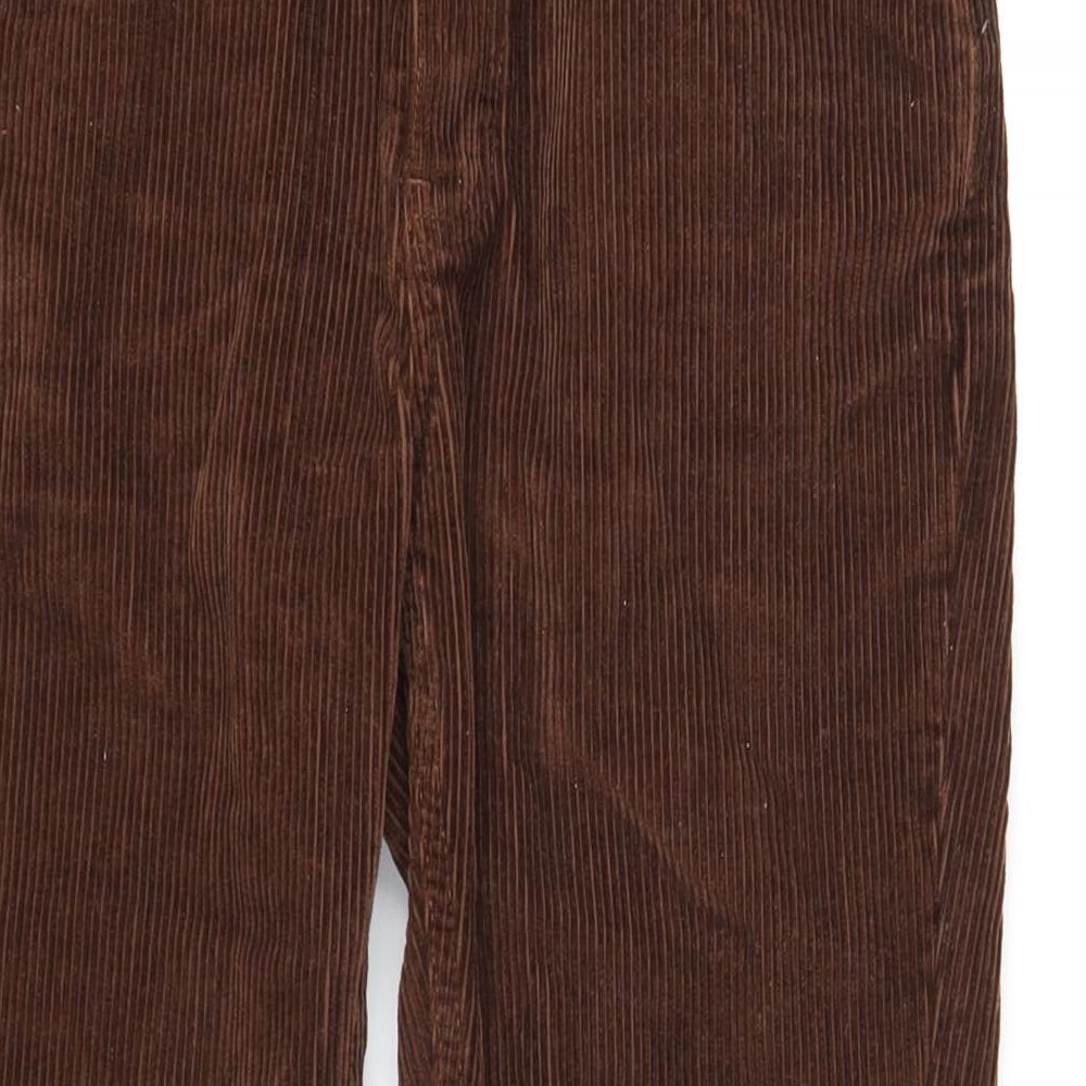 ASOS Womens Brown Cotton Trousers Size 26 in L32 in Regular Button