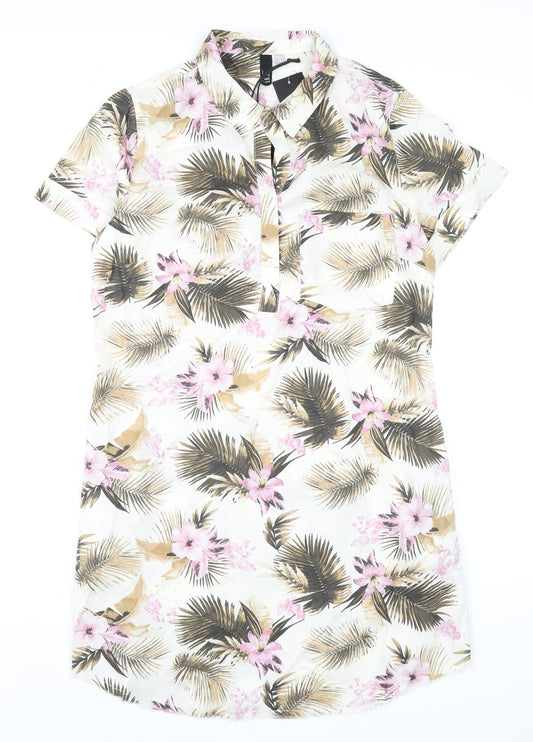 KUT from the Kloth Womens Multicoloured Floral Lyocell Shirt Dress Size M Collared Pullover