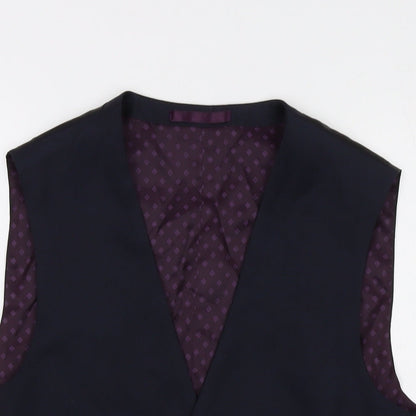 Next Mens Blue Wool Jacket Suit Waistcoat Size 36 Regular