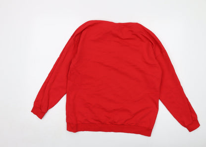 Preloved Disney Womens Red Cotton Pullover Sweatshirt Size 12 Pullover - Back