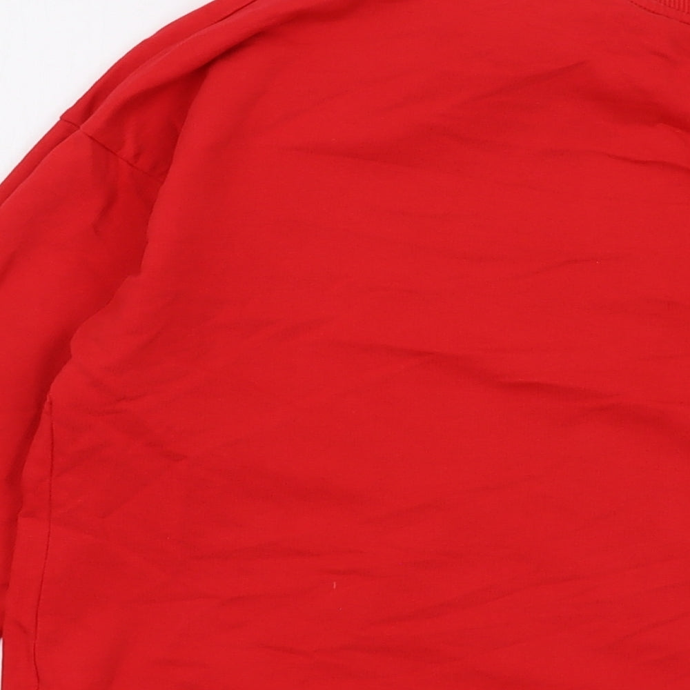 Disney Womens Red Cotton Pullover Sweatshirt Size 12 Pullover