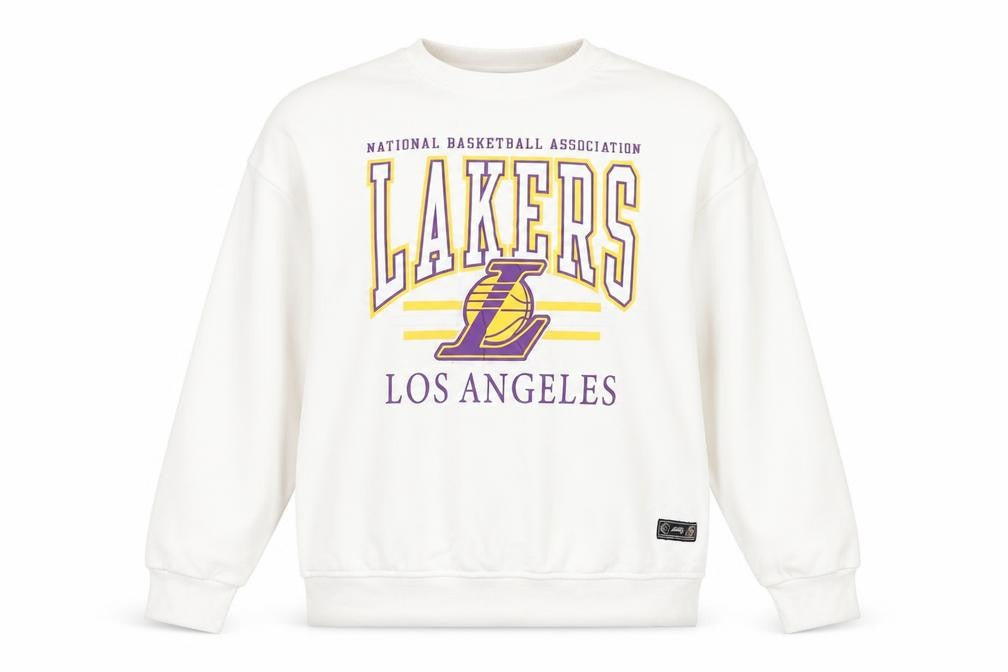 Lakers Womens White Polyester Pullover Sweatshirt Size 6 Pullover