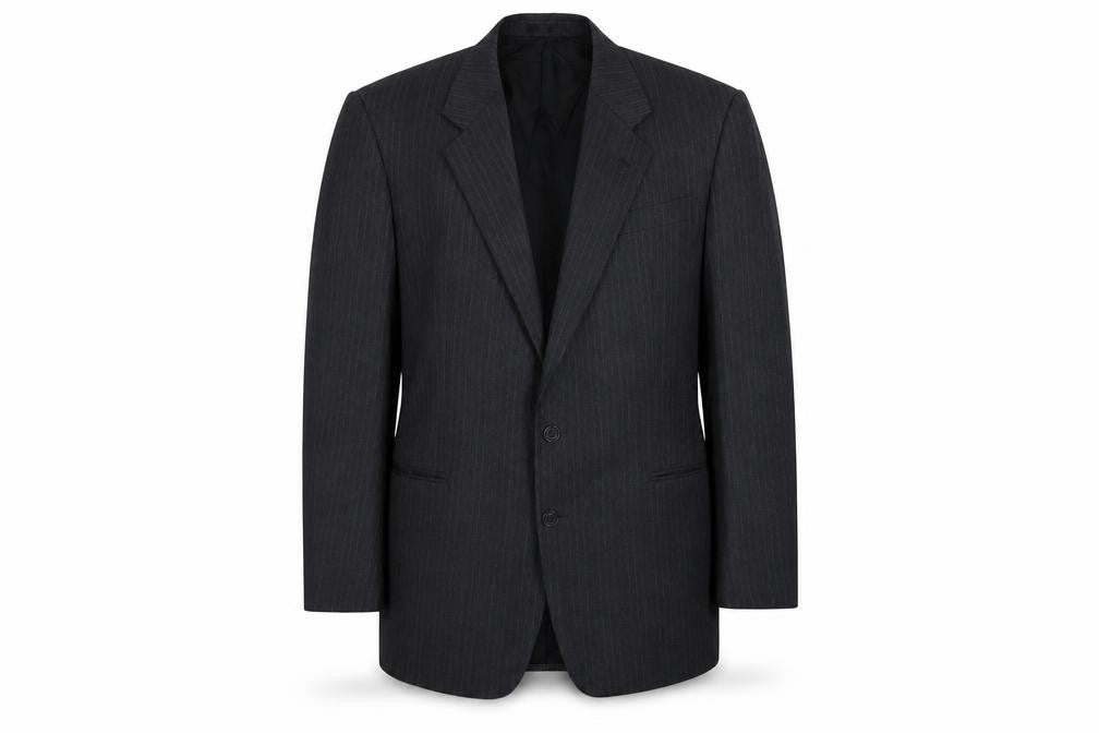 St Michael Mens Grey Striped Wool Jacket Suit Jacket Size 44 Regular