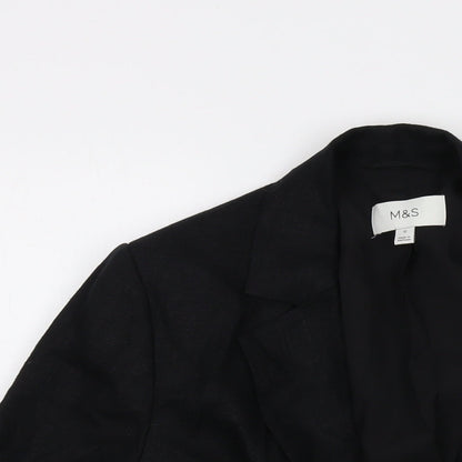 Marks & Spencer Womens Black Jacket Size 12 Button