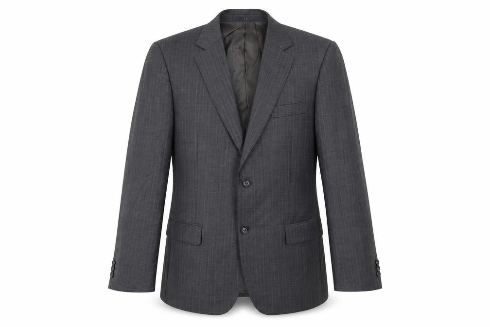 Brook Taverner Mens Grey Striped Polyester Jacket Suit Jacket Size 42 Regular