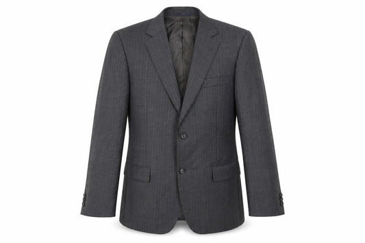 Brook Taverner Mens Grey Striped Polyester Jacket Suit Jacket Size 42 Regular