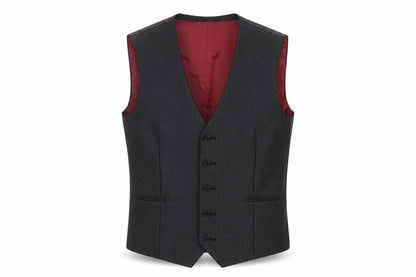 Next Mens Grey Striped Polyester Jacket Suit Waistcoat Size 34 Regular