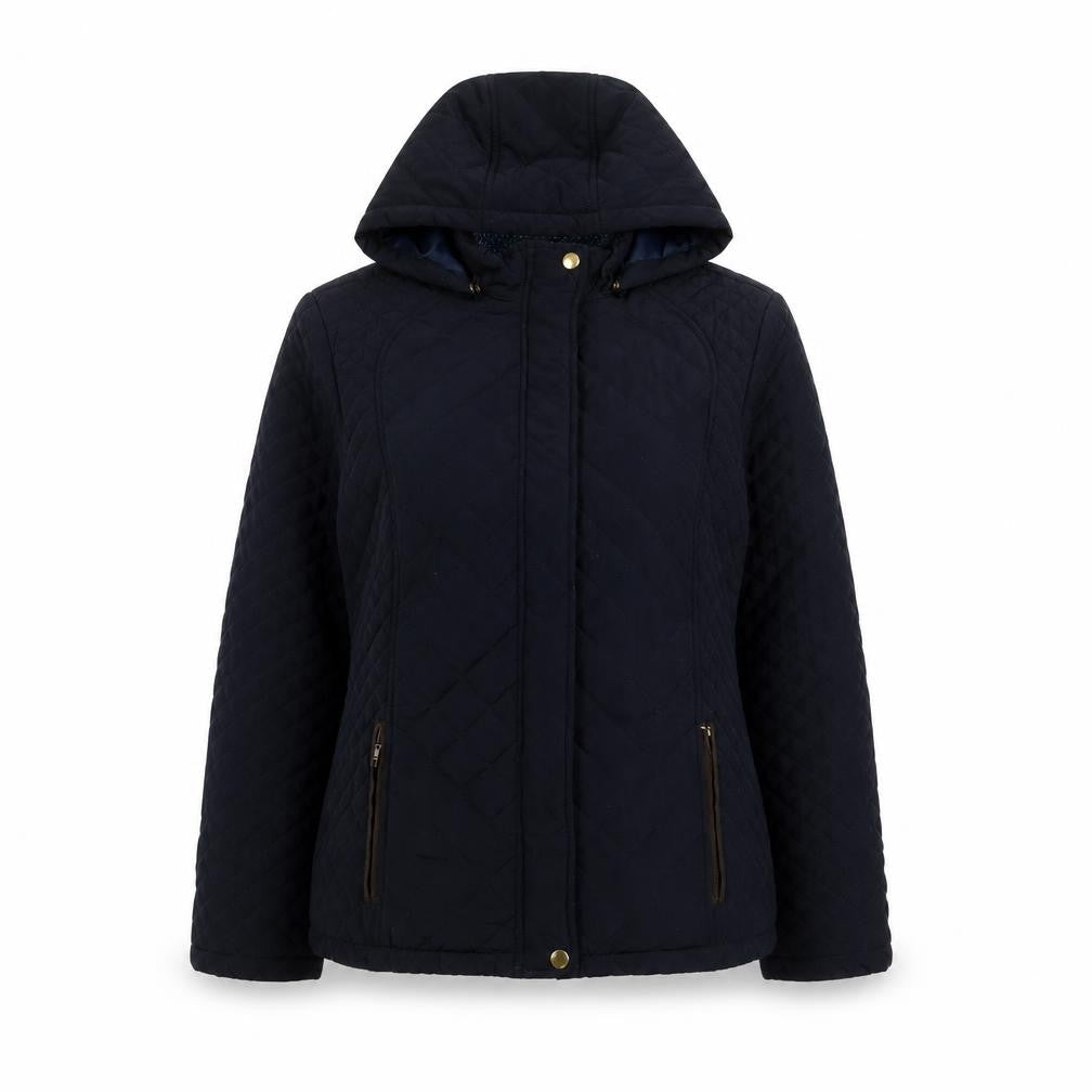 Beacon Cove Womens Blue Quilted Jacket Size 12 Zip