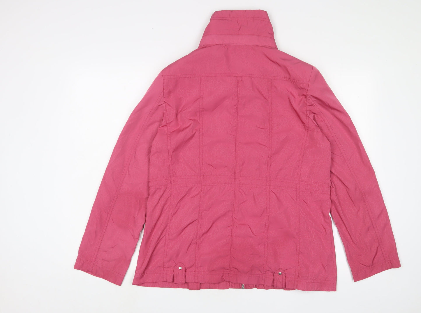 EWM Womens Pink Animal Print Jacket Size 12 Zip