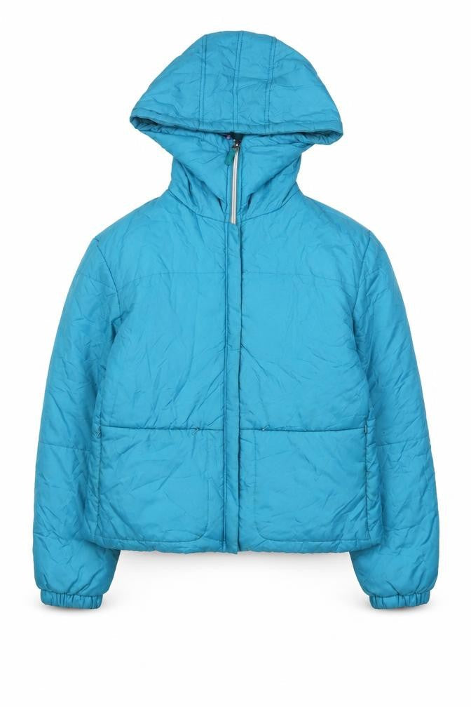 Mexx Womens Blue Quilted Coat Size 14 Zip