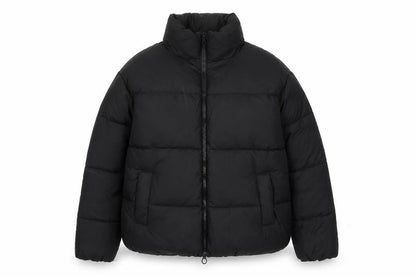 Topshop Womens Black Quilted Coat Size 12 Zip