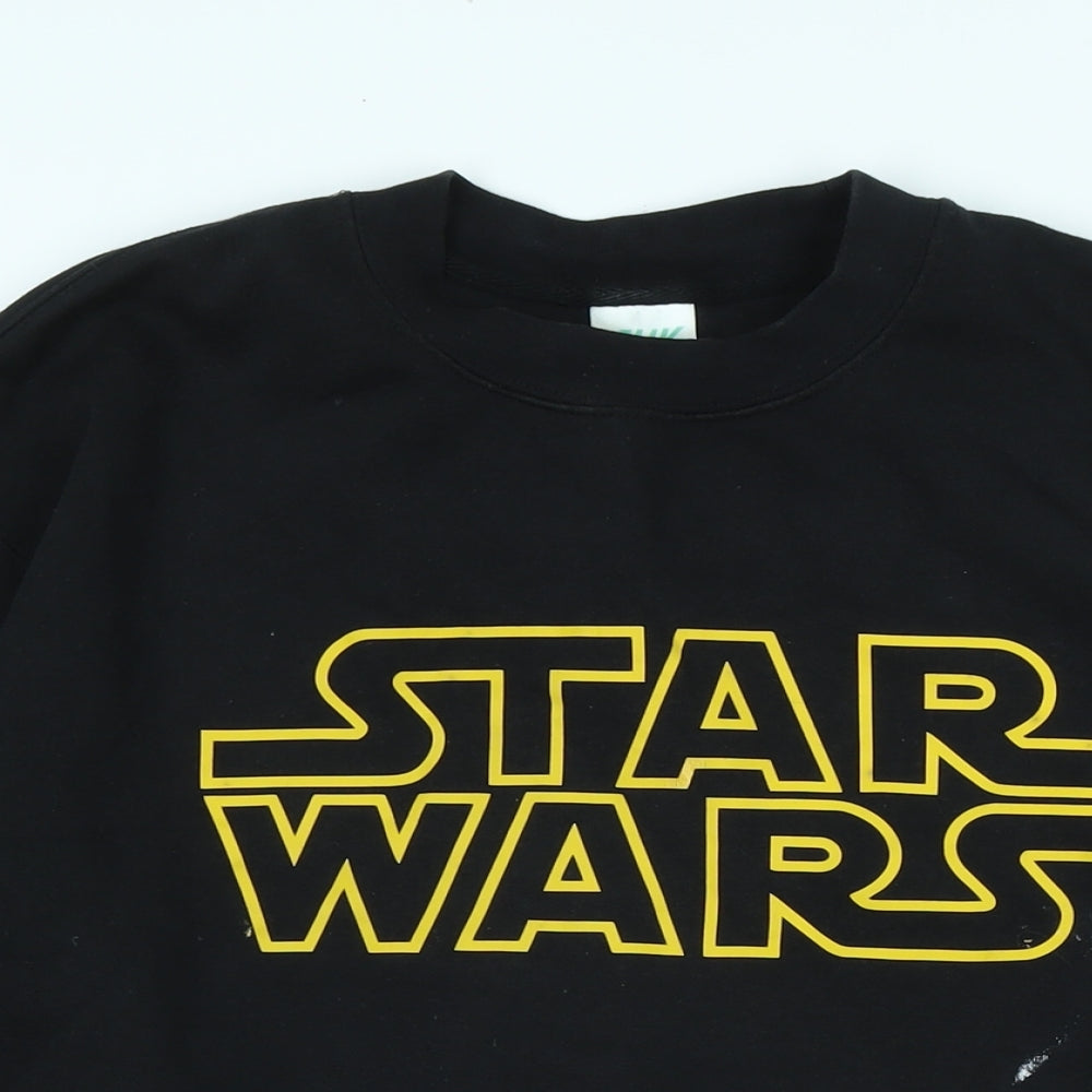 Star Wars Boys Black Polyester Pullover Sweatshirt Size M - Logo - Star wars
