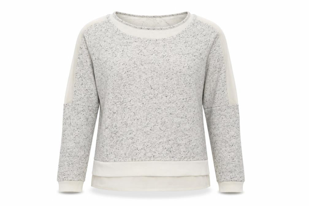 French Connection Womens Grey Polyester Pullover Sweatshirt Size M - Logo - Chiffon panels