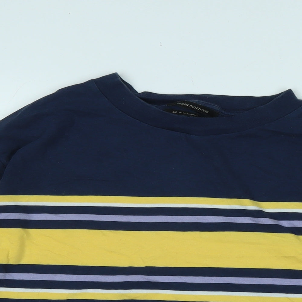 Urban Outfitters Womens Blue Cotton Jersey T-Shirt Size S Crew Neck - Logo