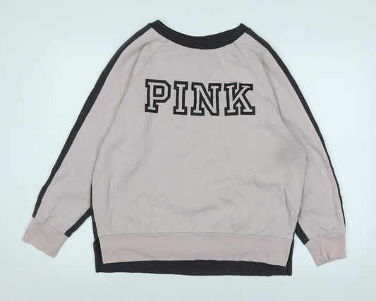 Victoria's Secret Womens Pink Polyester Pullover Sweatshirt Size S - Logo - Pink