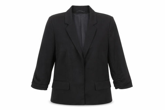 Front view of Miss Selfridge women’s black jacket blazer, size UK 10