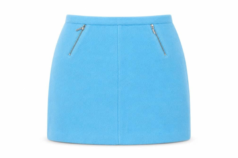 Marks & Spencer Womens Blue Polyester Mini Skirt Size 10 Tie