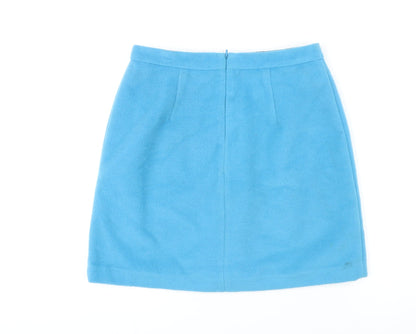 Marks & Spencer Womens Blue Polyester Mini Skirt Size 10 Tie