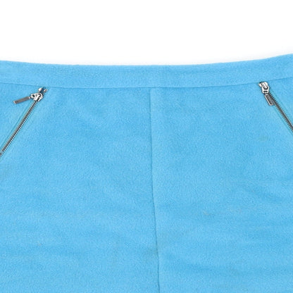 Marks & Spencer Womens Blue Polyester Mini Skirt Size 10 Tie