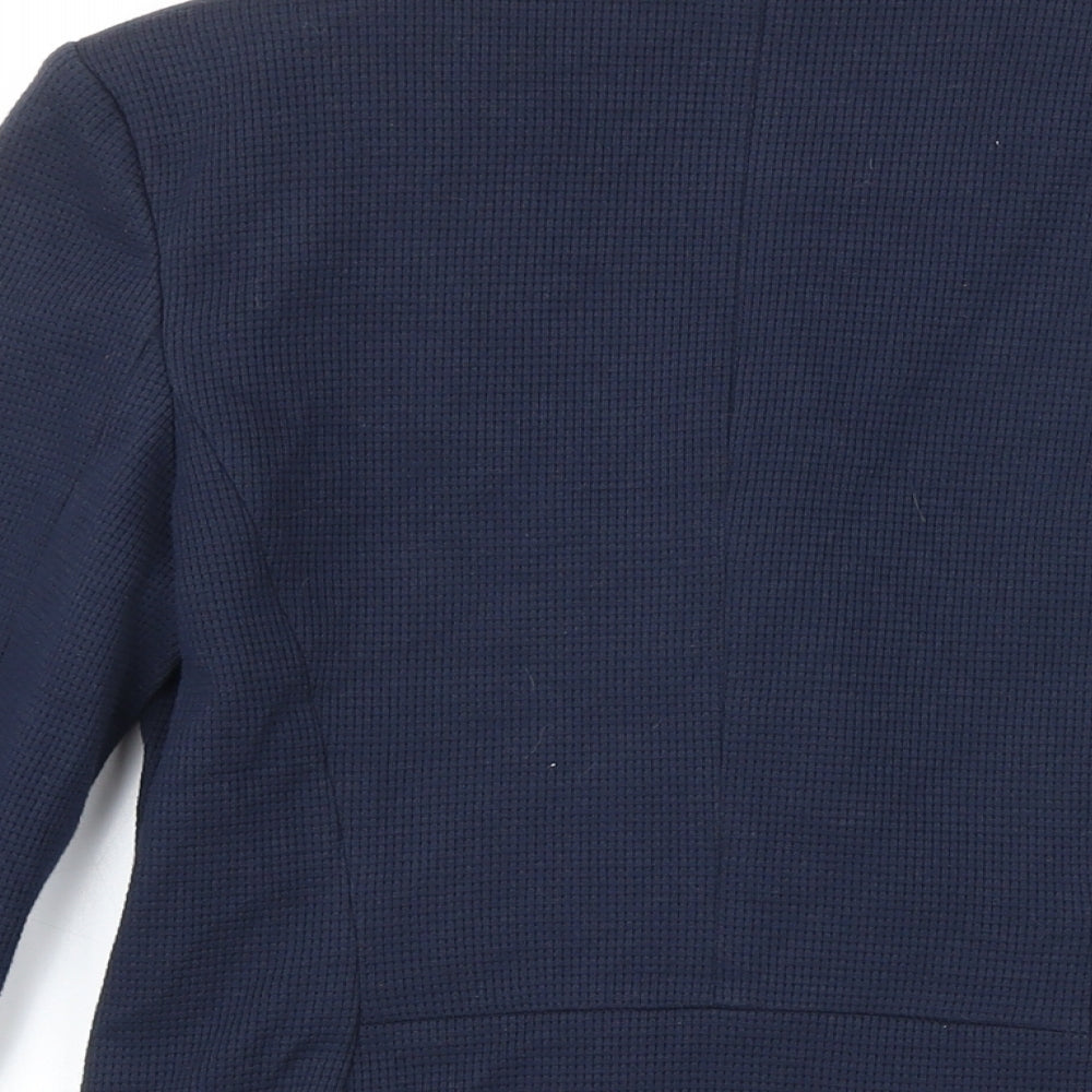 M&S Womens Blue Jacket Blazer Size 8 Button - Slim fit