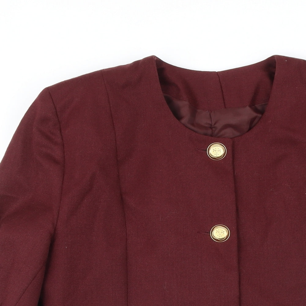 St Bernard Womens Red Jacket Blazer Size 10 Button