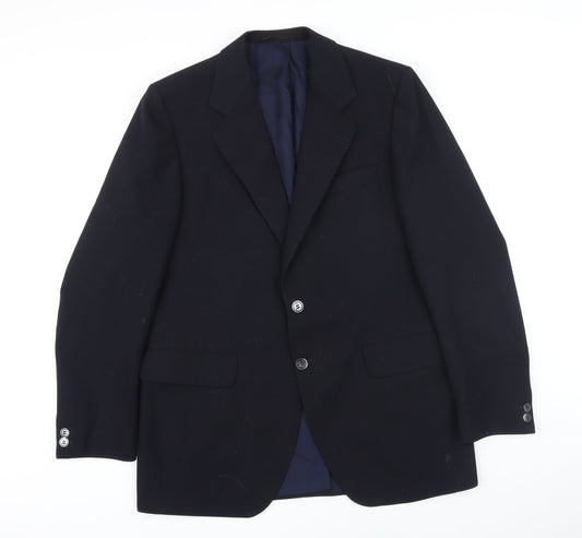 Trevira Mens Blue Polyester Jacket Blazer Size 54 Regular