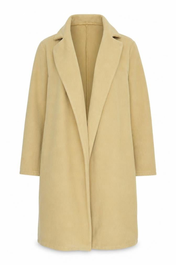 Boohoo Womens Yellow Overcoat Coat Size 12 Tie