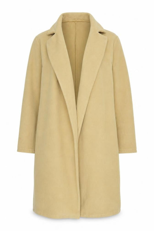 Boohoo Womens Yellow Overcoat Coat Size 12 Tie