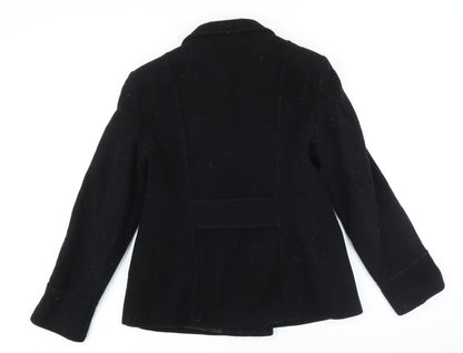 F&F Womens Black Jacket Coat Size 12 Button