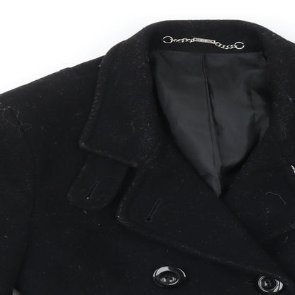F&F Womens Black Jacket Coat Size 12 Button