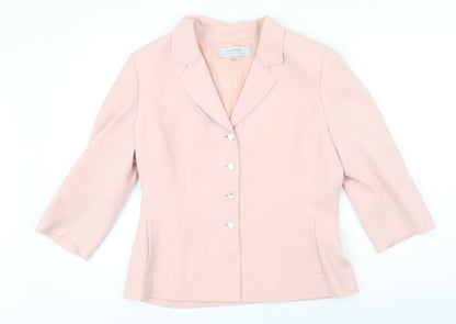 Tahari Womens Pink Jacket Blazer Size 10 Button
