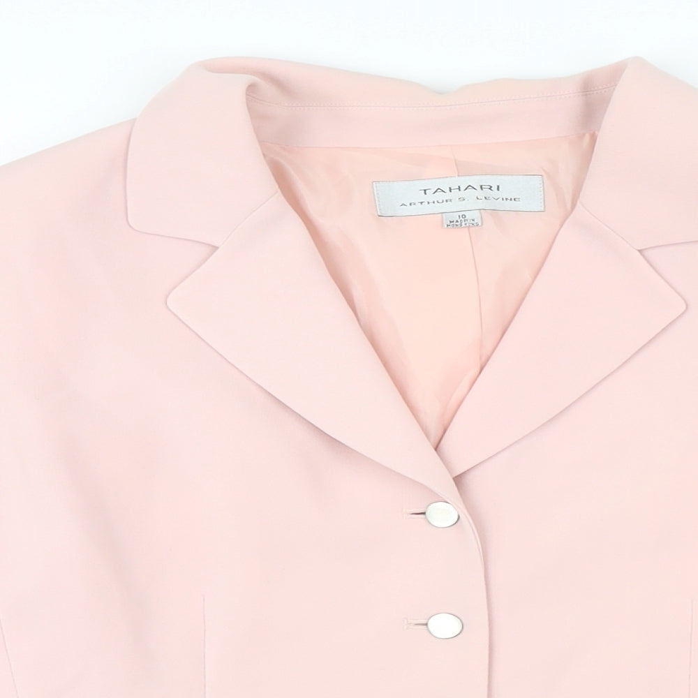 Tahari Womens Pink Jacket Blazer Size 10 Button