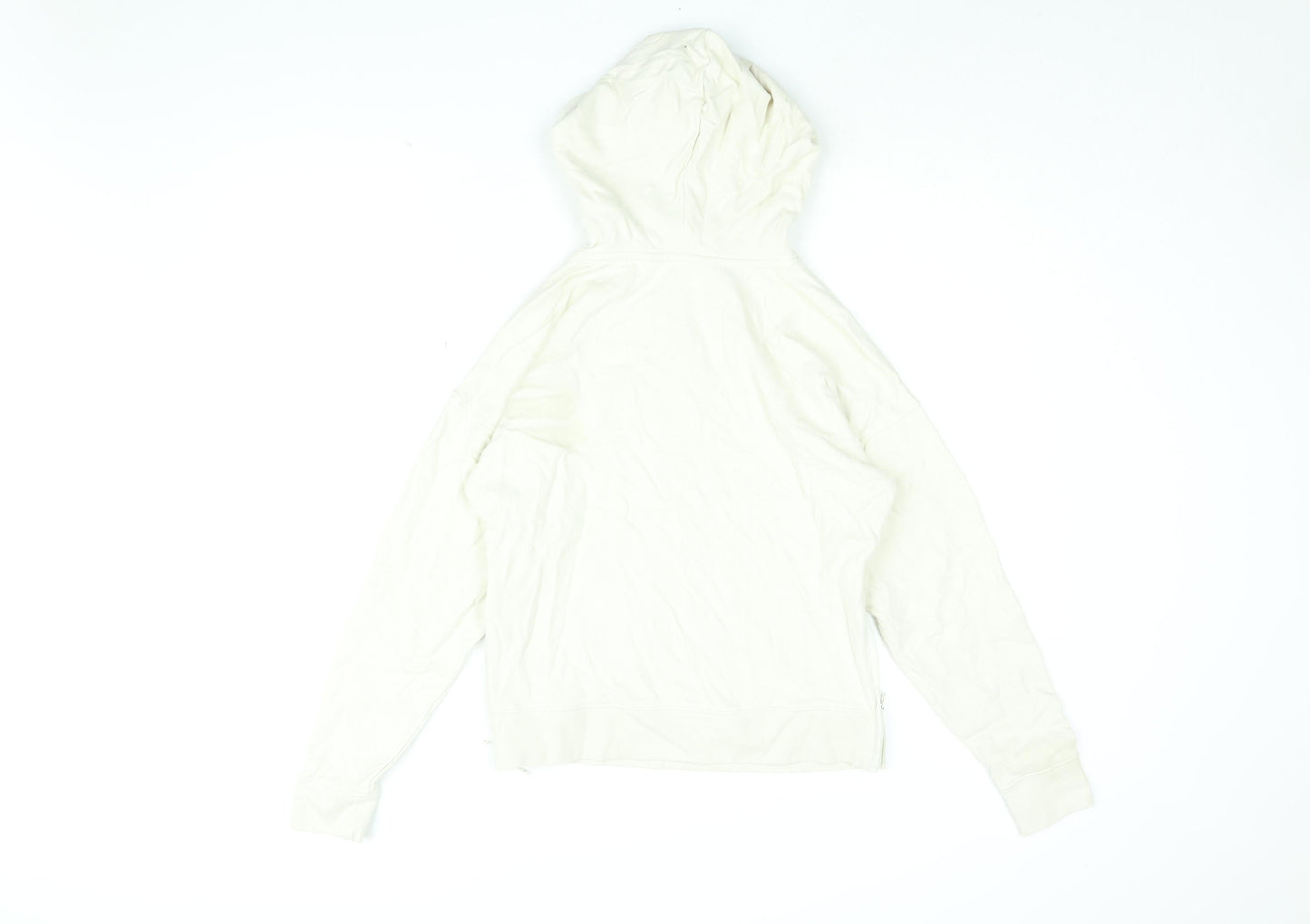 GOODMOVE Womens Beige Cotton Pullover Hoodie Size 6 Zip