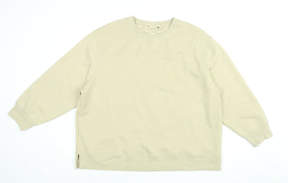 Additional front view of Autograph women’s beige cotton pullover sweatshirt, size UK 20, pullover