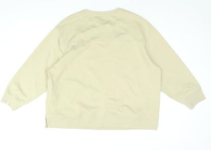 Back view of Autograph women’s beige cotton pullover sweatshirt, size UK 20, pullover