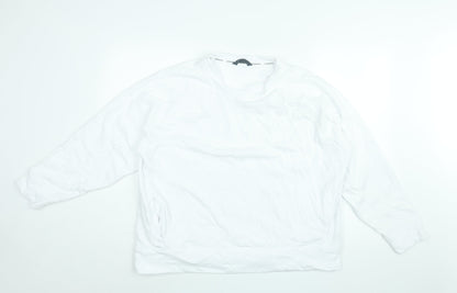 Goodmove Womens White Cotton Pullover Sweatshirt Size 18 Pullover