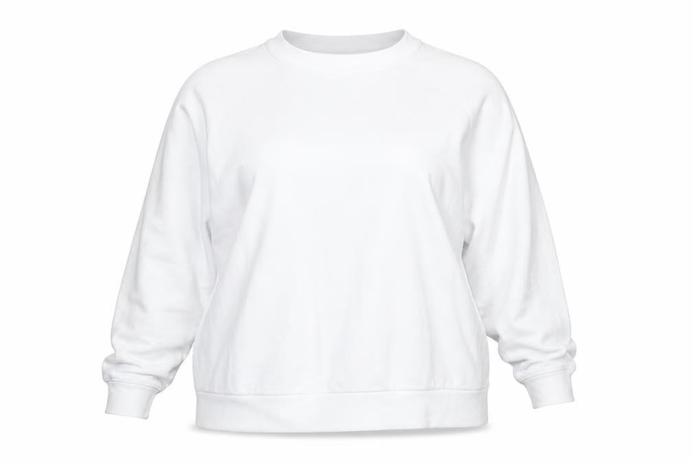 GOODMOVE Womens White Cotton Pullover Sweatshirt Size 18 Pullover