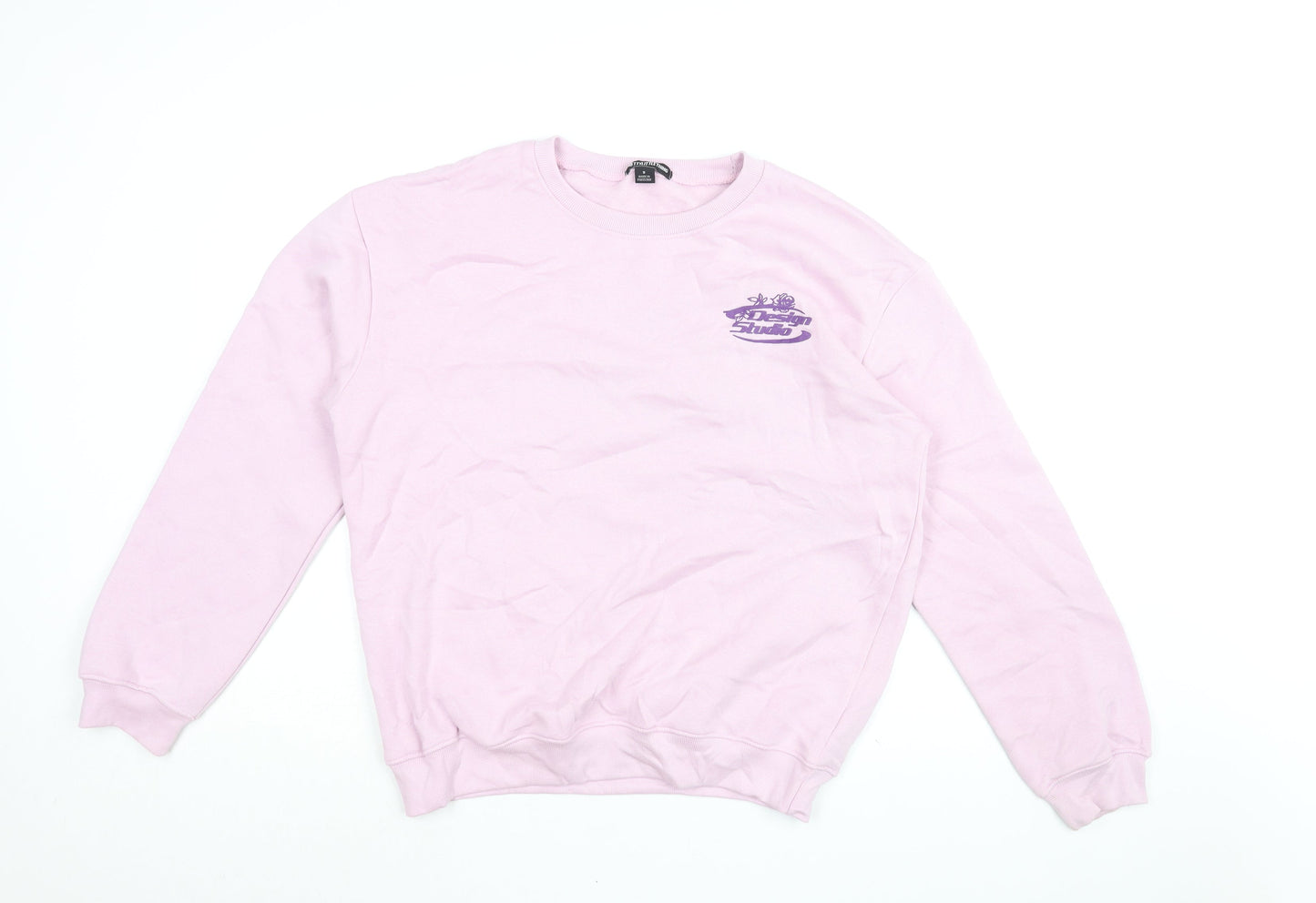 PRETTYLITTLETHING Womens Purple Cotton Pullover Sweatshirt Size S Pullover - Design Studio