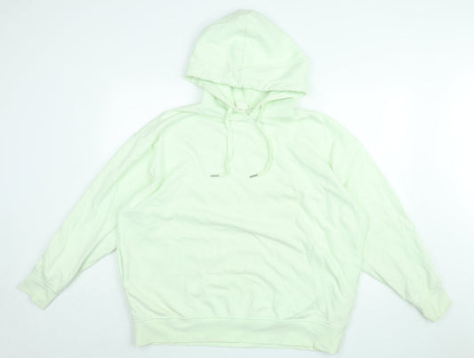 H&M Mens Green Cotton Pullover Hoodie Size S