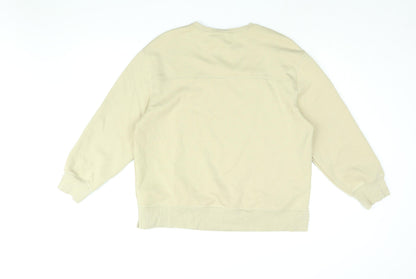 Back view of Autograph women’s beige polyester pullover sweatshirt, size UK 14, pullover