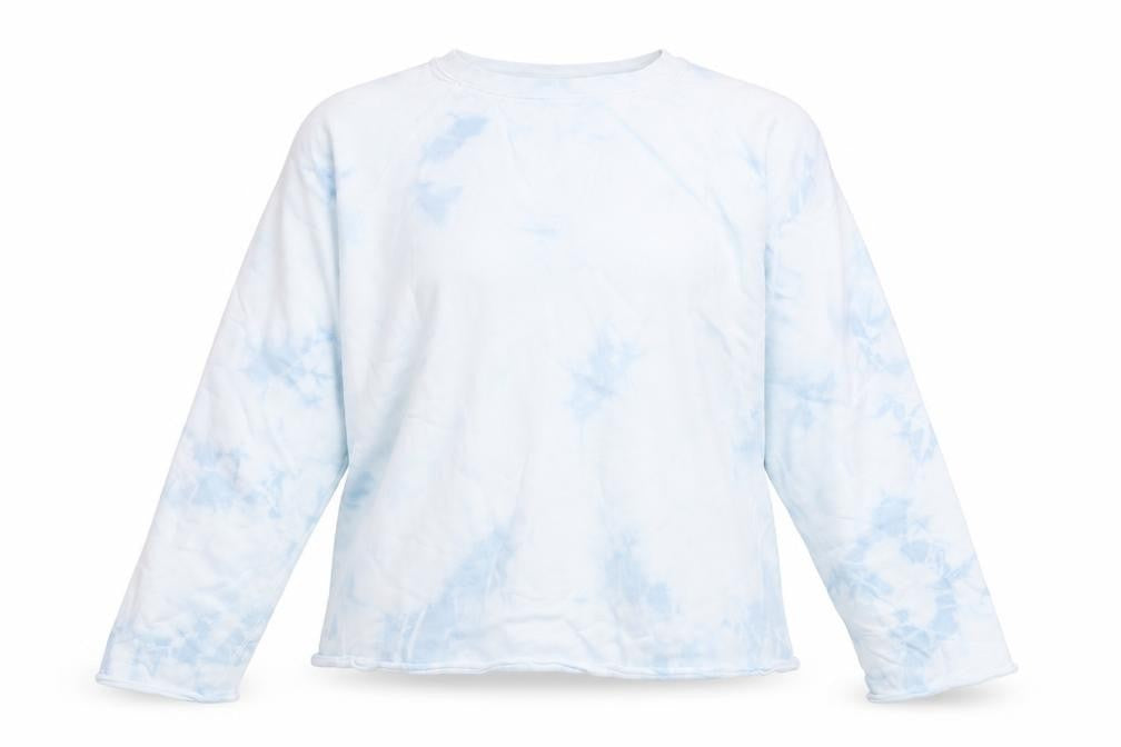 Marks & Spencer Womens Blue Cotton Pullover Sweatshirt Size 14 Pullover - Tie Dye