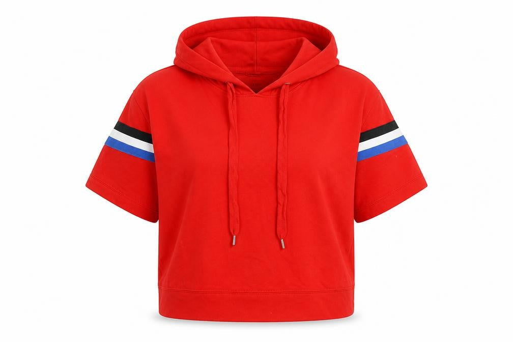 Bershka Womens Red Cotton Pullover Hoodie Size L Pullover