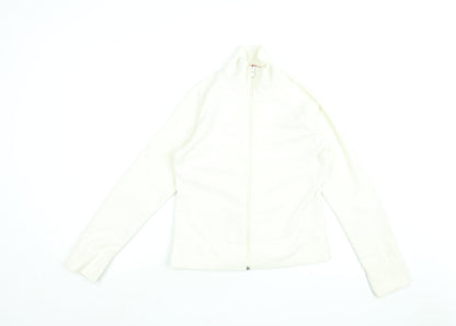 H&M Womens White Polyester Full Zip Sweatshirt Size 14 Zip